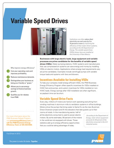 Variable Speed Drives (VSD) Fact Sheet